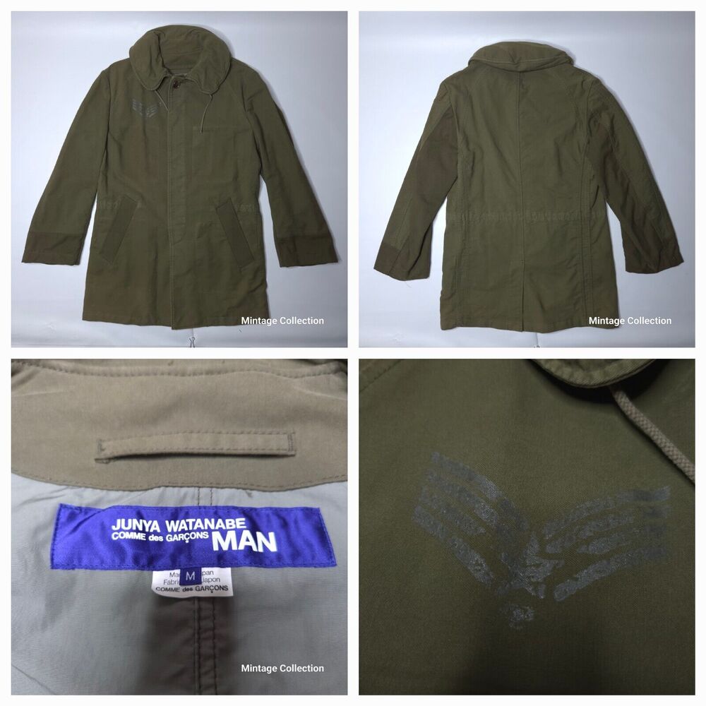 Junya Watanabe Comme Des Garcons CDG Reconstructed Green Military Jacket Size M